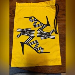 Henri Bendel Yellow draw string Shoe Bag
